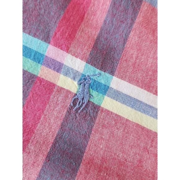 Polo Ralph Lauren Girls Madras Plaid Multicolor Fit & Flare Shirt Dress Size 16 - Picture 6 of 8